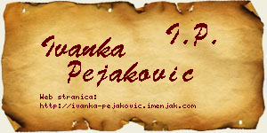 Ivanka Pejaković vizit kartica
